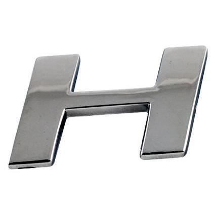 Adhesif / Sticker 3D Chrome - Lettre H - 29x26mm