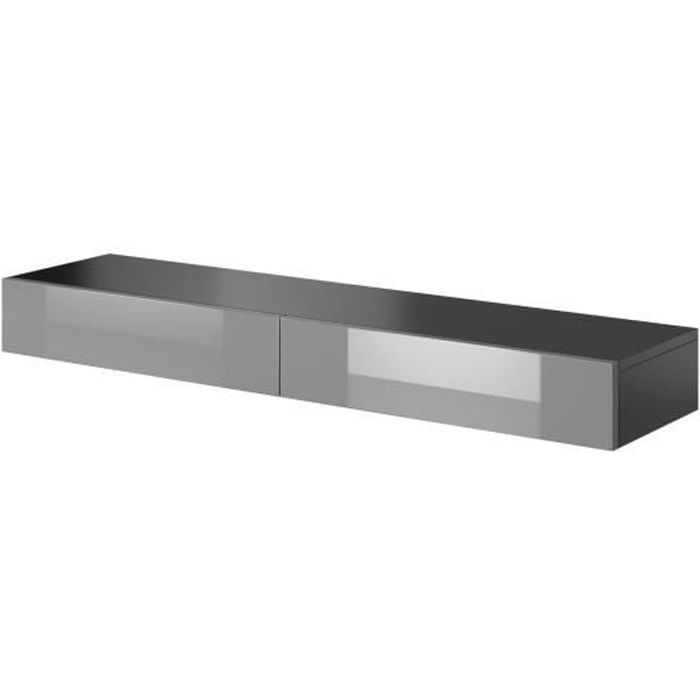e-Com - Meuble TV SIERRA - 140 cm, Noir / Gris