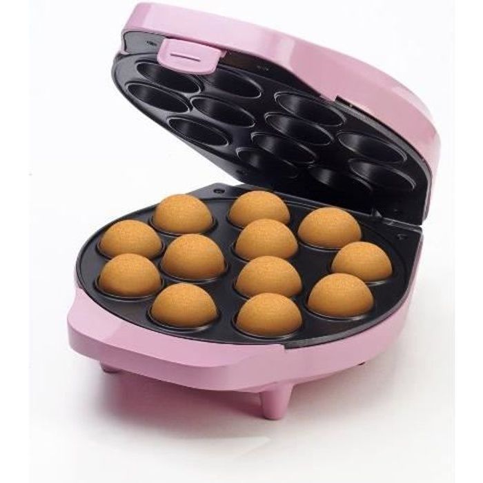 Bestron Appareil à cake-pops au design rétro, Sweet Dreams, Revêtement antiadhésif, 700 W, Rose DCPM12