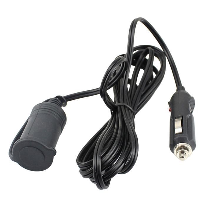 12V chargeur de voiture automatique 3m câble de rallonge câble prise allume-cigare noir
