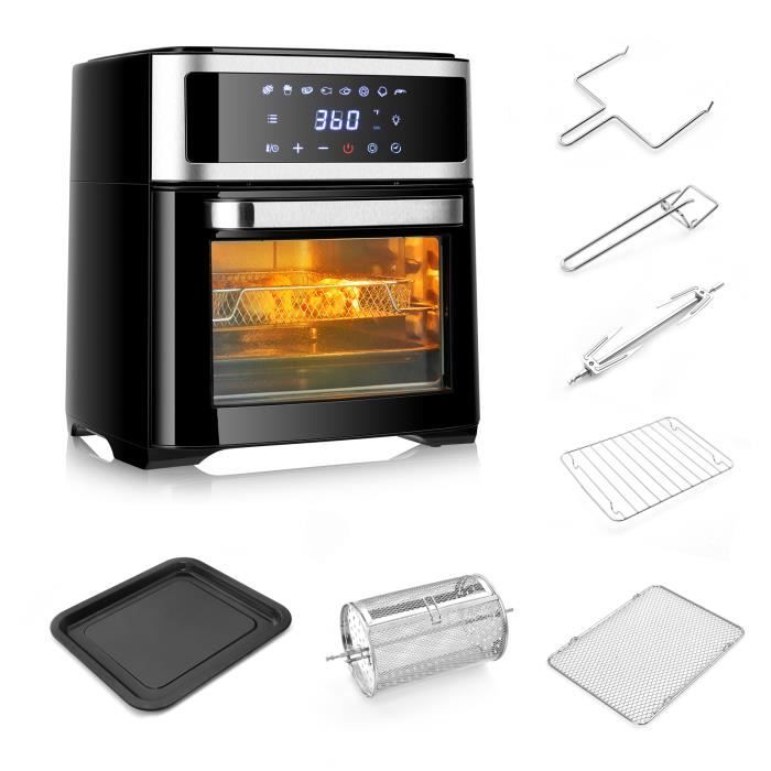 COSTWAY Four à Air sans Huile Chaud 13L Convection 1700W avec 8 Modes de Cuisson Écran Tactile Minuterie Température Réglable Noir