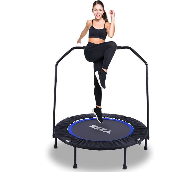 Trampolines de Fitness Pliable Ø 40 Pouces, Trampoline d'exercice Exterieur/Interieur pour Adulte et Enfant, Maximale 150kg, Bleu