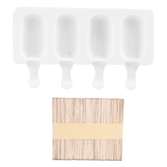 Outil de fabrication de moule de barre de glace de moule de crème glacée de silicone de catégorie comestible de 4 grilles-QIN