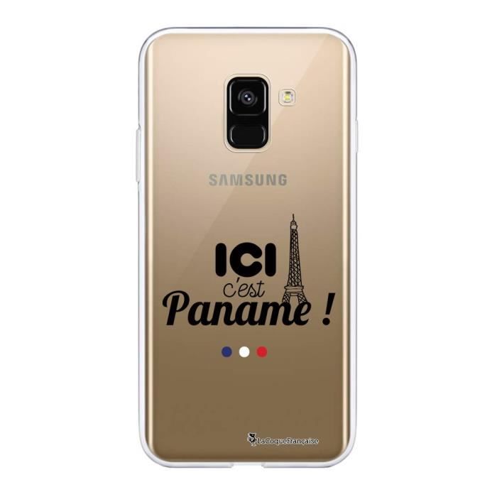 Coque Samsung Galaxy A8 2018 360 intégrale Ici c'est Paname Ecriture Tendance Design La Coque Francaise