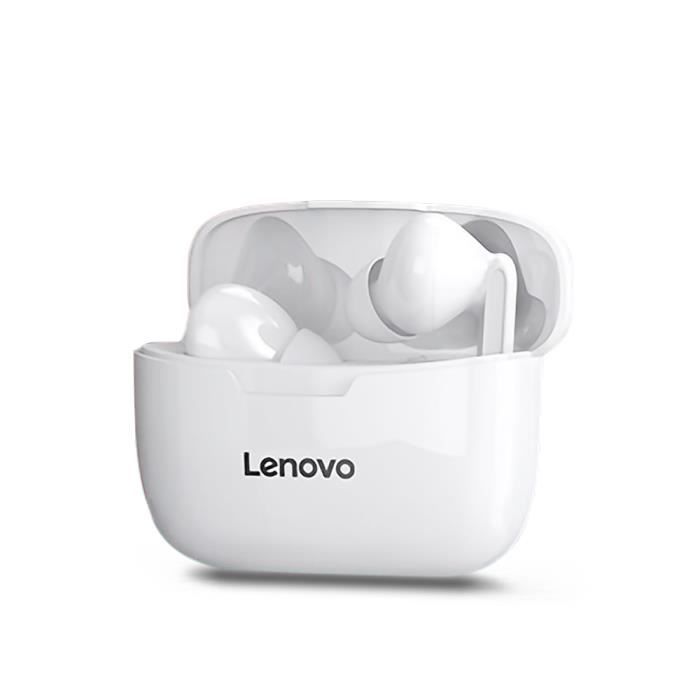 Lenovo XT90 casque sans fil BT écouteurs de sport intra-auriculaires étanche à la transpiration avec contrôle tactile blanc