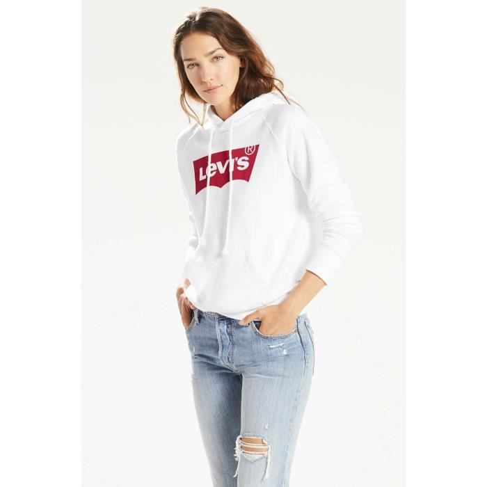 Pull capuche Levi's femme logo batwing