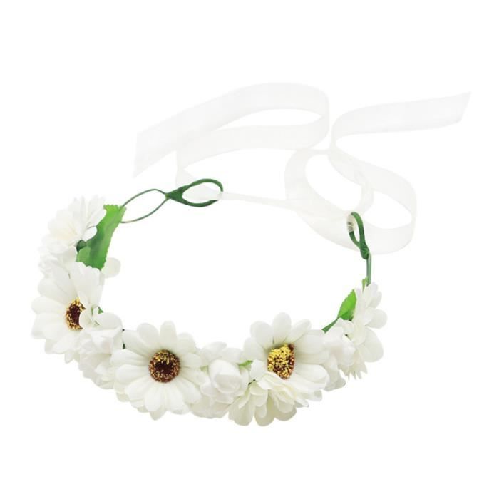 Blanc Élégant Couronne De Cheveux Simuler Tournesol Accessoire Chapeau CHAPEAU - PERRUQUE - COUVRE CHEF - ACCESSOIRE DE TETE