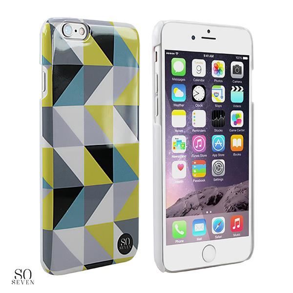 SO SEVEN Coque Retro Triangle Vert / Gris: Apple iPhone 6 / 6S / 7 / 8