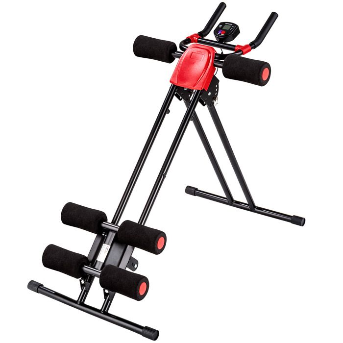 TECTAKE Appareil de Musculation Planche pour Abdominaux Pliable en Acier 100 cm x 54 cm x 92 cm Noir