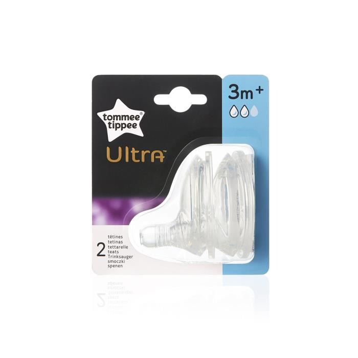 Tommee Tippee Ultra Set de 2 Tétines Débit Moyen