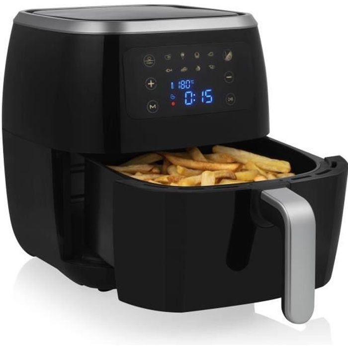 Friteuse sans huile Tristar Crispy XXL FR-6997 - 1,5 kg de frites - 9 portions - 6 L - 1 800 W - Panneau de contrôle numérique