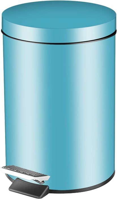 Poubelle À Pédale 3l En Métal Gris Avec Couvercle Frein De Chute