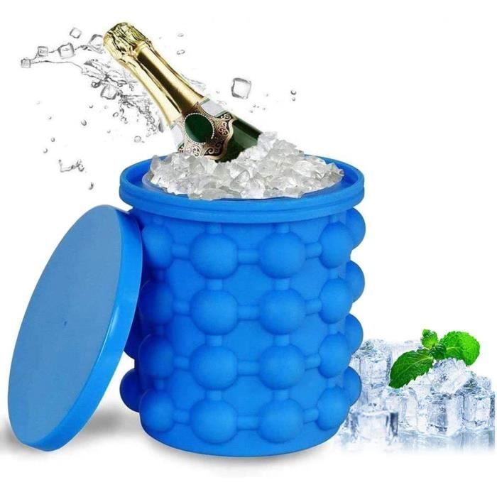 Bouteille à Glaçons 2 En 1 - Moule à 18 Glaçons + Bouteille D'Eau 800ml - Libération Facile, Sans Contact