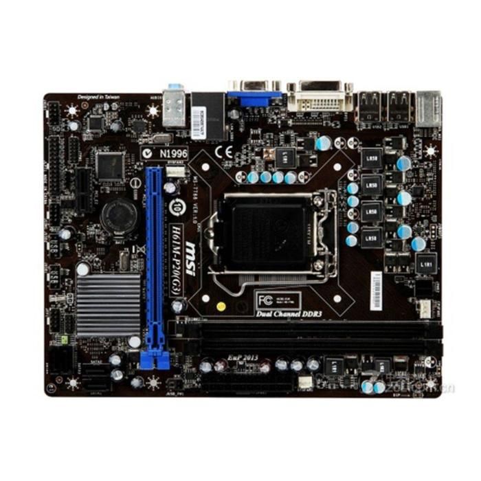Carte mère MSI H61M-P20(G3) Intel H61 LGA 1155 2xDDR3 SDRAM 16 Go Micro ATX - Msi