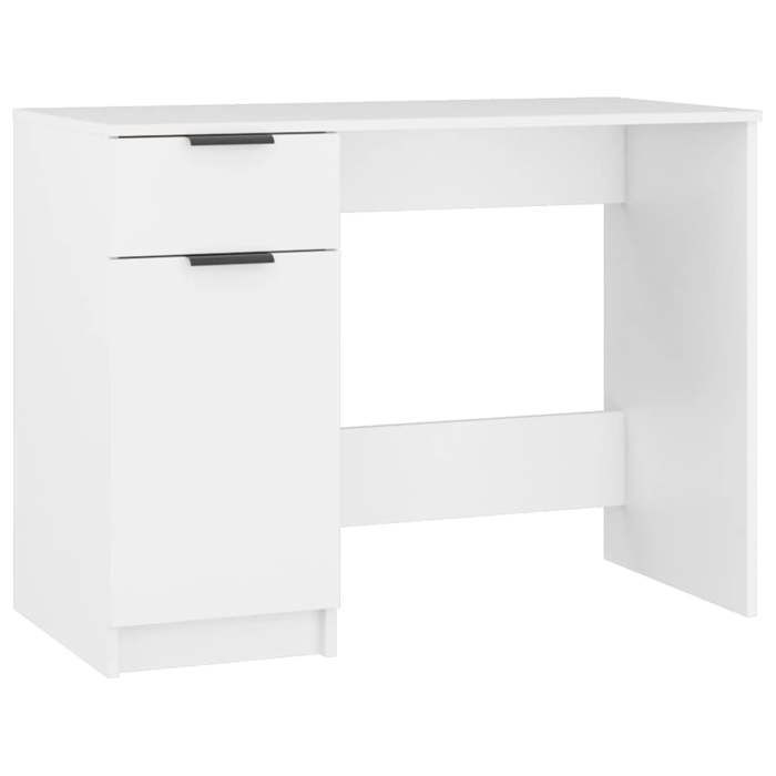 Table détude - Bureau simpliste Blanc 100x50x75 cm Bois dingénierie CHY3467259