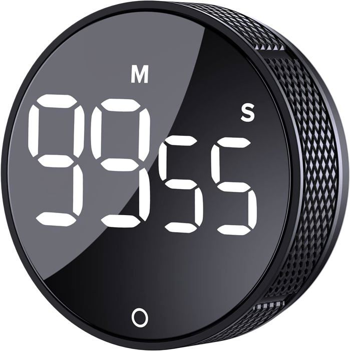 Minuteur De Cuisine Numérique Avec Affichage LED - Timer Magnétique Réglable à 99 Min - Pour Cuisson, Sport, étude - Alarme Forte 90 DB