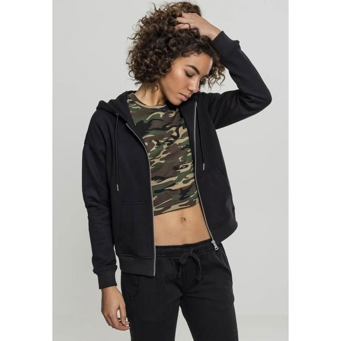 Sweat à Capuche Zippé Femme - Longueur Mi-cuisse, Poches, Tissu Doux - Décontracté Mi-saison