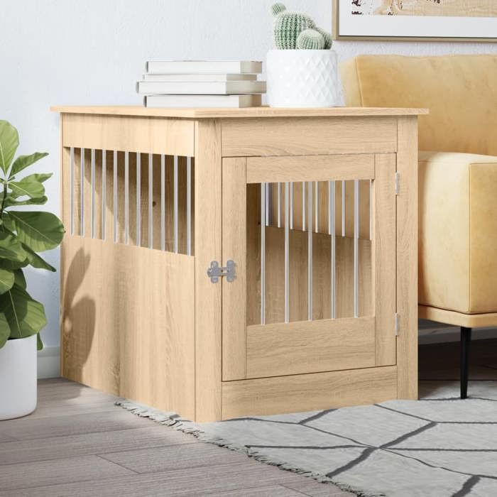 vidaXL Meuble de cage pour chien Chêne sonoma