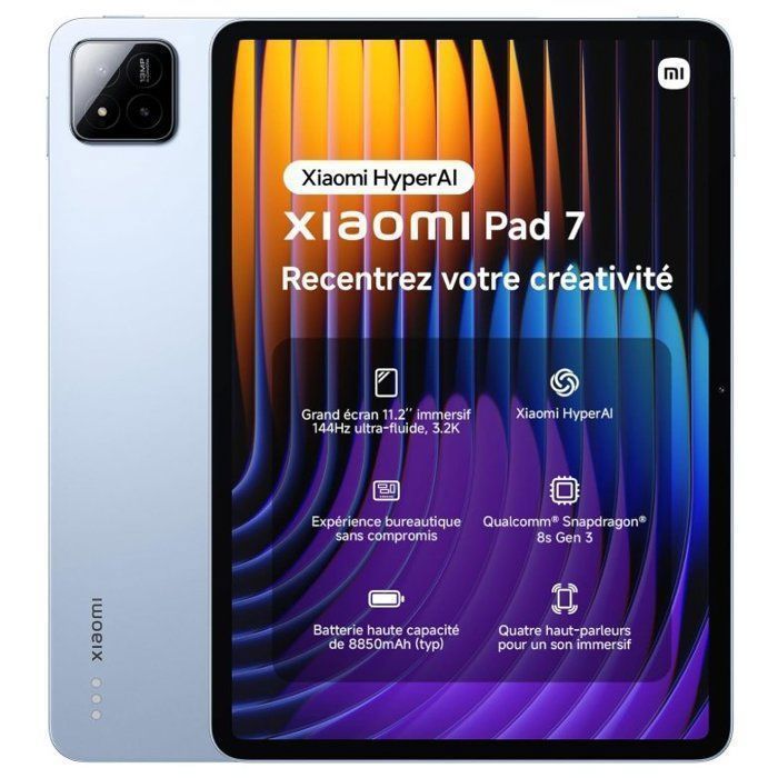 Tablette Tactile XIAOMI PAD 7 8 Go 8850mAh Batterie HyperAI Chargeur Non Inclus