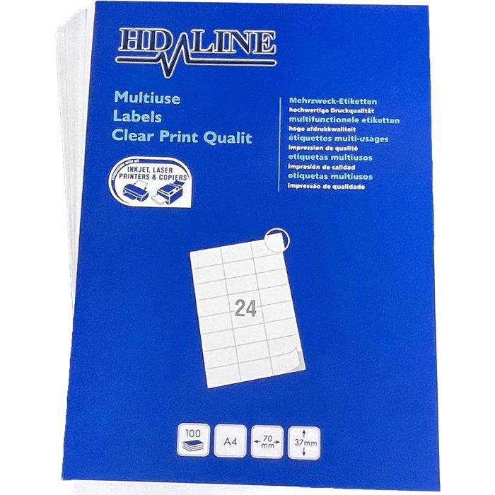 2400 Étiquettes Adresse 70x37mm - Autocollantes Imprimables, 24 Par Feuille A4
