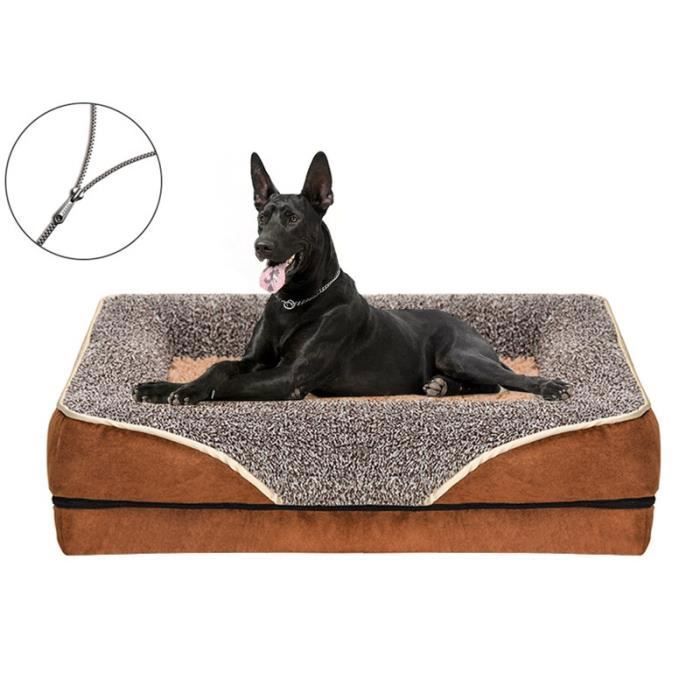 Meilleurs prix pour Lit de Chien Orthopédique - AUTREMENT - Canapé en Mousse à Mémoire - Housse Lavable - Marron - Moyen