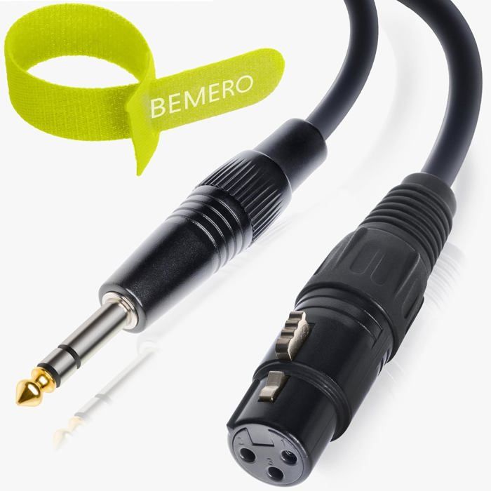Set 4 Jack Da Incasso Femmina 6,3 Mm 3 Poli Forma D Con Blocco &ndash; Nero, Deetech
