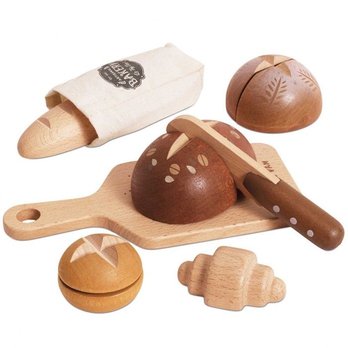 Dinette en bois - LE TOY VAN - TV3001 - Baguette et pains artisanaux - 12 pièces - 3 à 6 ans
