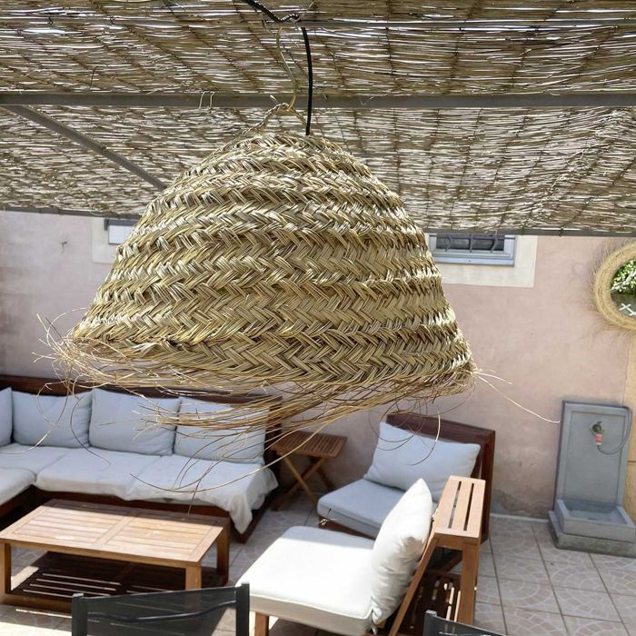 Abat-jour pour lustre style Maroc dôme XL Doum en fibre alfa