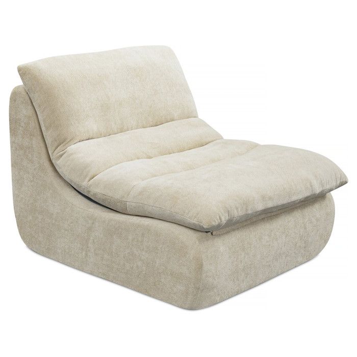 Chauffeuse en tissu texturé Candela - 81 x 96 x 75 cm - Beige