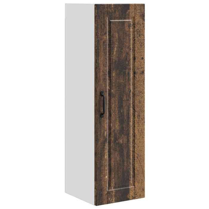 ABOTT@Buffet de Cuisine KENNETH - Armoire Bas/Colonne/ Armoire de cuisine - avec étagère Bois ancien 30x31x100cm - 406763