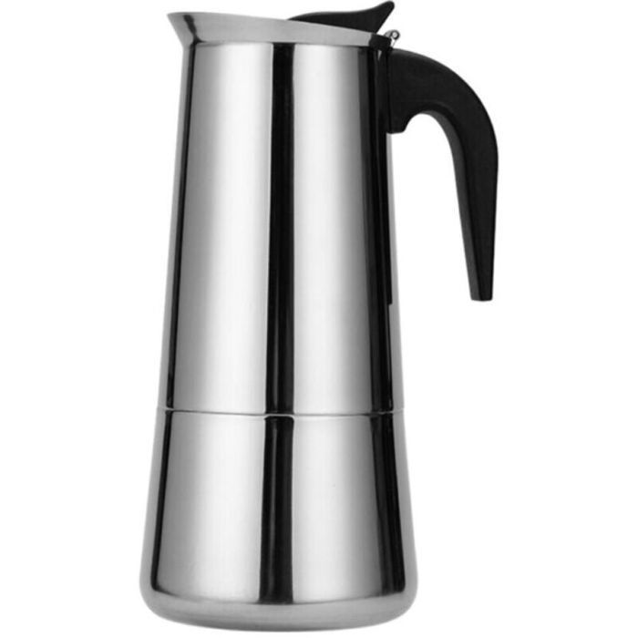 Cafetière portable dextérieur Cafetière italienne 12 tasses en acier inoxydable compatible tous types de feux 12 tasses 600ml