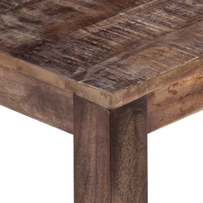 Table basse en bois de manguier - MEUBLECHIC - 50x50x35 cm - Brun - Bois de manguier massif - Finition noire