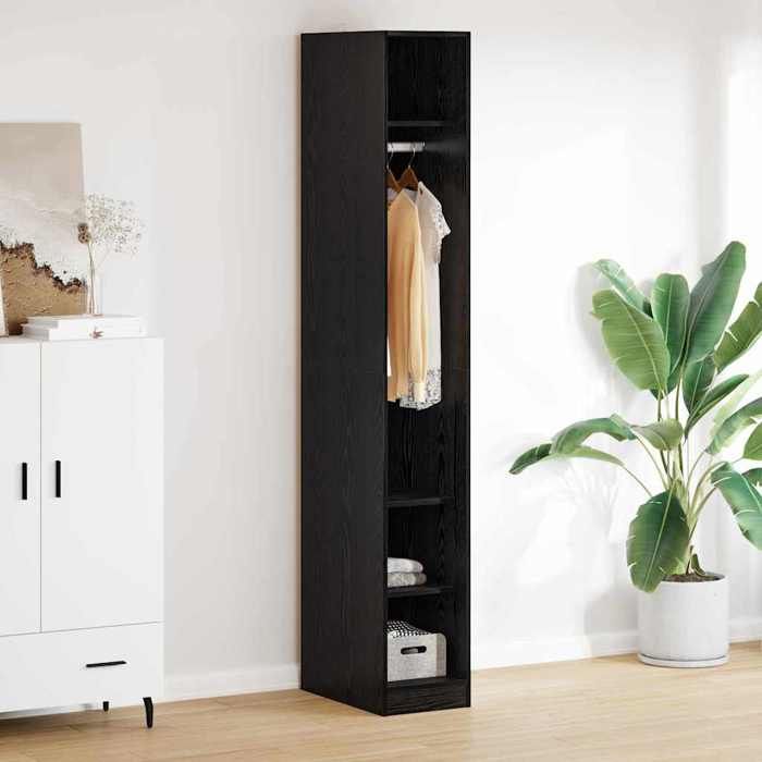 Armoire DE chambre - Solide - Armoire penderie - grande espace - Chêne noir 50x30x200 cm Bois dingénierie LH50244278222