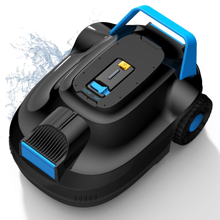 AIRROBO Robot nettoyeur de piscine CP02 Sans Fil - Nettoyage Fond - Autonomie 120 min - Filtre 250 microns - Pour piscines hors-sol - Noir 