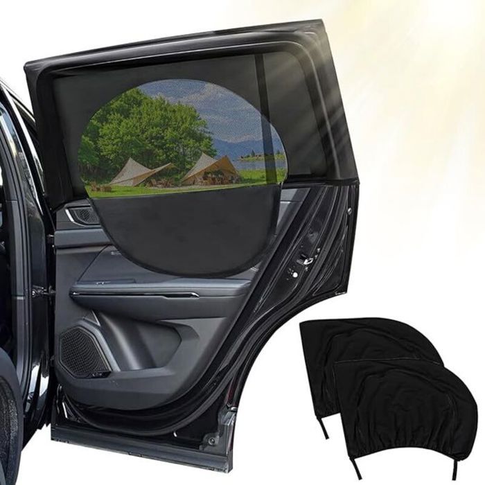 Pare Soleil Voiture Bébé(2PCS) Pare Soleil VoitureProtection Vitre VoituresoleilPare Lunette Arière- Type de fermeture éclair