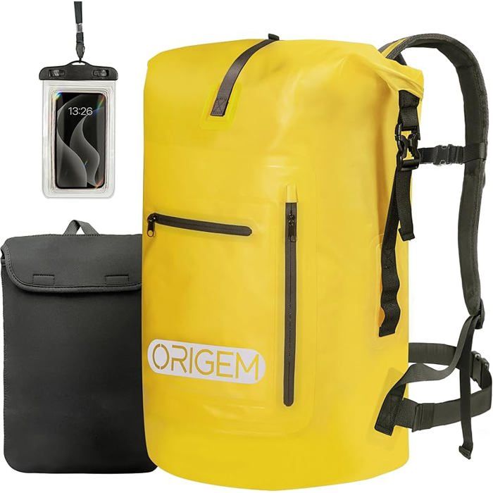 Sac à Dos Étanche 35L/55L/85L Sac Étanche avec Panneau Dorsal Rembourré et Bretelles Sac Imperméable avec Sac HOUSSE DE RANGEMENT