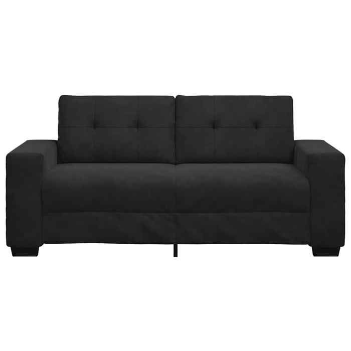 SOFA causeuse - Petit Double - Canapé confortable - noir 180x77x82 cm velours C5823