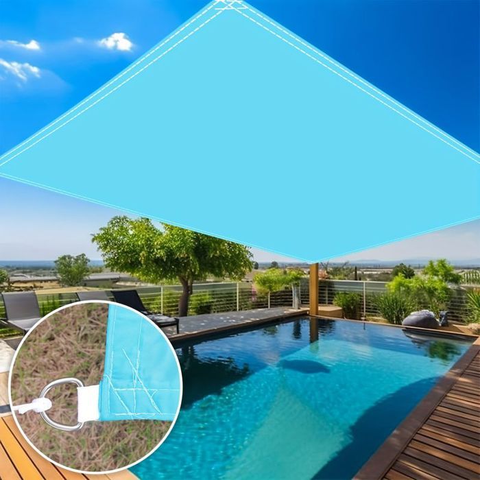 Voile piscine bleue 3x4m 210D Imperméable Cour