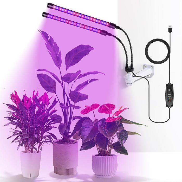 Lampe De Plante Murale Lampe De Croissance Avec Minuterie Auto Led Lumière Horticole Croissance Spectre Complet Avec 3 Modes[RD145]