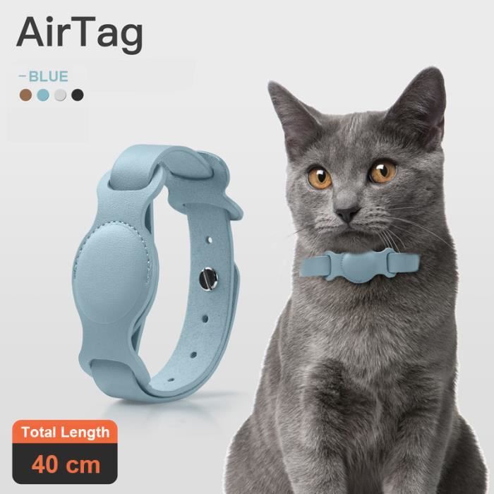 Comparer les prix de AC38-bleu-S-Collier réglable en cuir pour Apple Airtag, pour traceur de localisation pour chien et chat, étu