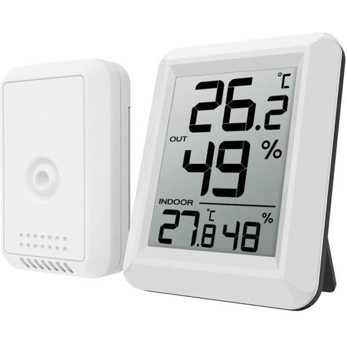 horloge m/ét/éo thermom/ètre num/érique Hygrom/ètre Affichage HD Station m/ét/éo Radio-r/éveil,Noir LED M/ét/éo transparente Mini station m/ét/éo r/éveil /étudiant