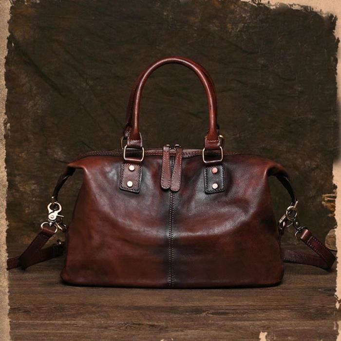 LUUFAN Vintage-Leder-Umhängetasche, Kuriertasche, für Herren, Reisen