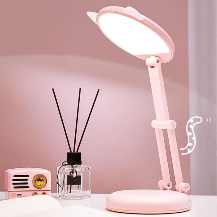 Lampe de bureau à pince rose