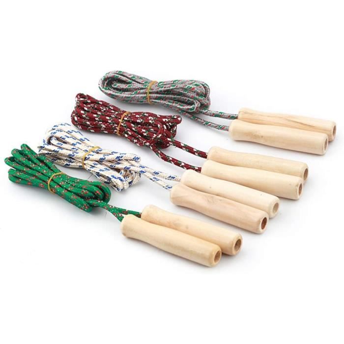 Corde à Sauter 2 Mètres Manches Bois - Blanc/violet, Sport, Légère 66g, Uxcell