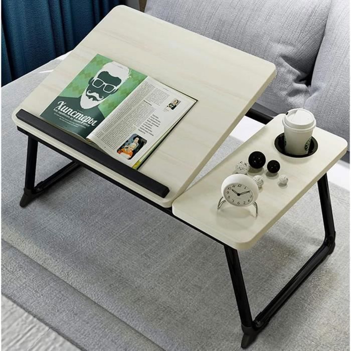 SOONTRANS Table de lit pour ordinateur portable, Table pour petit déjeuner, avec la fente de