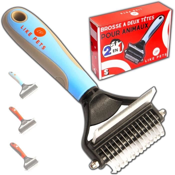 Kit Toilettage Chien Chat – Brosse Démêlante Double Face + Gant Anti-poils + Peignes – Pour Poils Longs Ou Courts, Réduit La Mue