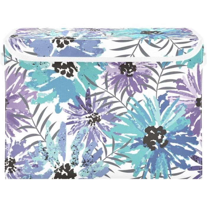 Grandes Boîtes De Rangement Pliables Avec Couvercle - Motif Tropical
