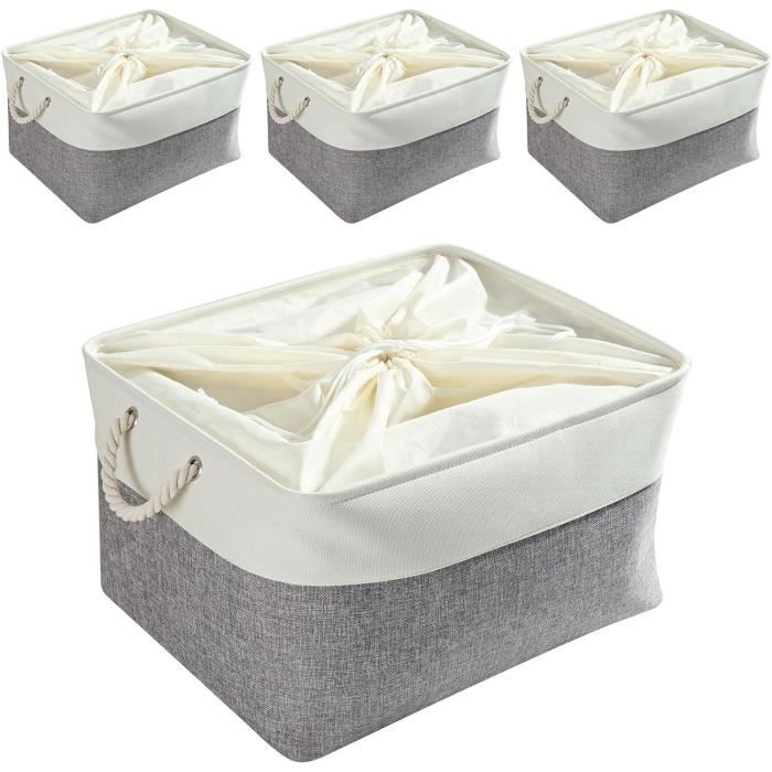 Lot de 4 boîtes de rangeent extra larges de 120L avec couvercle pour