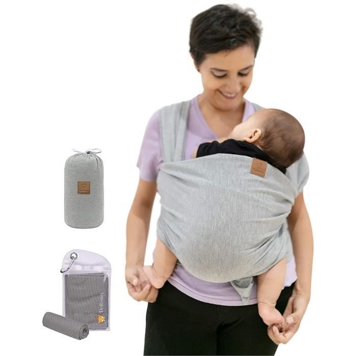 Echarpe De Portage Bebe Dolbomy Porte Bebe Echarpe Coton Elastique Jusqu A 14 Kg Pour Femme Et Homme Cadeau Naissance Pour Enf Gris Cdiscount Pret A Porter