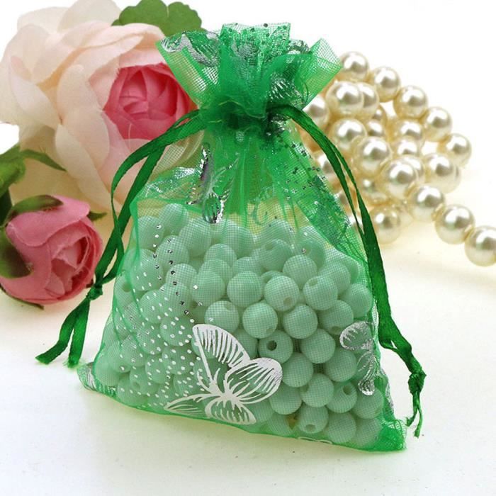 50 Sachets Cadeaux Organza Avec Cordon – Couleurs Assorties, 7x9 Cm, Pour Bijoux, Bonbons, Fêtes